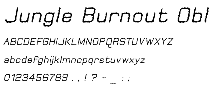 Jungle Burnout Oblique font